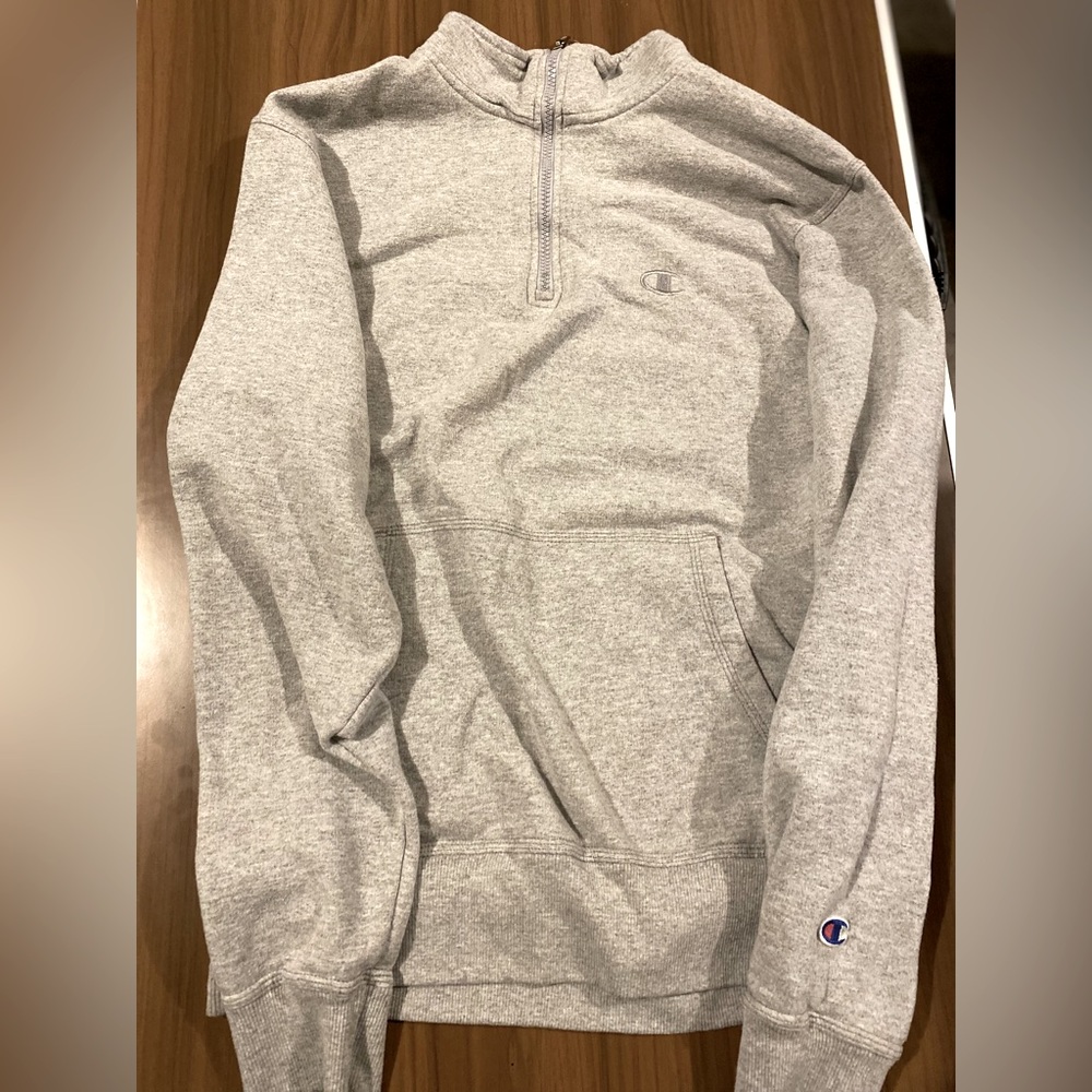 Champion Gray Quarter-Zip Pullover Sweater